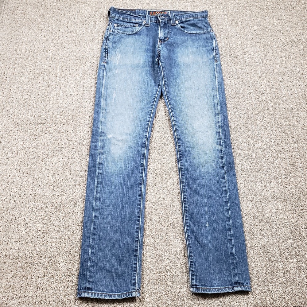 Vintage Levis Jeans Mens 31x32 (30x32) Blue Y2k 511 Skinny Medium Fade Denim